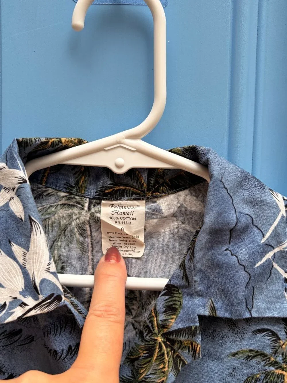 Palmwave Hawaii Blue Tropical Palm Print Shirt & Shorts Set